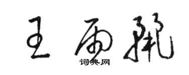 駱恆光王雨麗草書個性簽名怎么寫