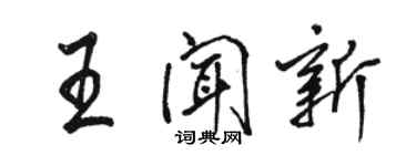 駱恆光王聞新行書個性簽名怎么寫