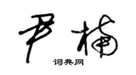 朱錫榮尹楠草書個性簽名怎么寫