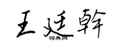 王正良王廷乾行書個性簽名怎么寫
