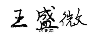 曾慶福王盛微行書個性簽名怎么寫