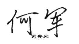 駱恆光何軍行書個性簽名怎么寫