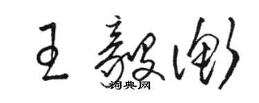 駱恆光王毅衡草書個性簽名怎么寫