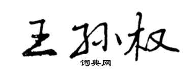 曾慶福王孫權行書個性簽名怎么寫