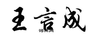 胡問遂王言成行書個性簽名怎么寫