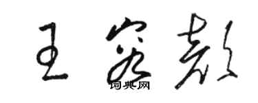 駱恆光王容顏草書個性簽名怎么寫