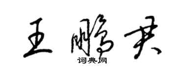 梁錦英王鵬君草書個性簽名怎么寫