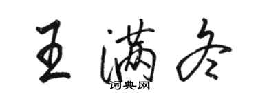 駱恆光王滿冬行書個性簽名怎么寫