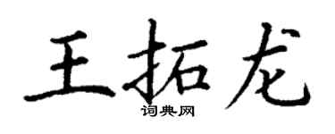 丁謙王拓龍楷書個性簽名怎么寫