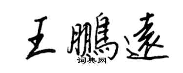 王正良王鵬遠行書個性簽名怎么寫