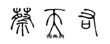 陳聲遠蔡天佑篆書個性簽名怎么寫