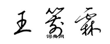 梁錦英王箭霖草書個性簽名怎么寫