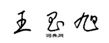 梁錦英王昌旭草書個性簽名怎么寫