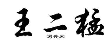 胡問遂王二猛行書個性簽名怎么寫