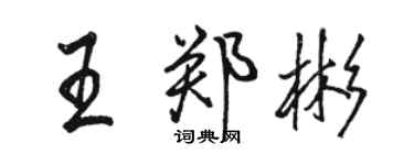 駱恆光王鄭彬行書個性簽名怎么寫