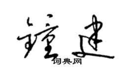 梁錦英鍾建草書個性簽名怎么寫