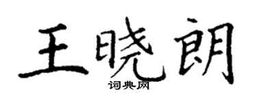 丁謙王曉朗楷書個性簽名怎么寫