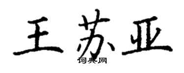 丁謙王蘇亞楷書個性簽名怎么寫