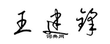 梁錦英王建鋒草書個性簽名怎么寫