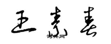 曾慶福王素春草書個性簽名怎么寫