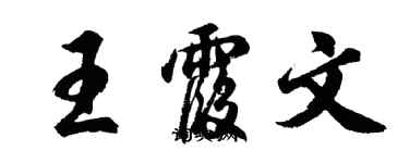 胡問遂王霞文行書個性簽名怎么寫