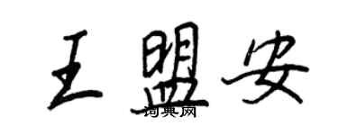 王正良王盟安行書個性簽名怎么寫