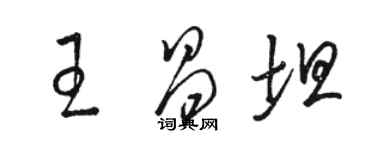 駱恆光王昌坦草書個性簽名怎么寫