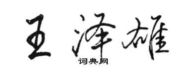 駱恆光王澤雄行書個性簽名怎么寫