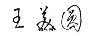 駱恆光王美圓草書個性簽名怎么寫