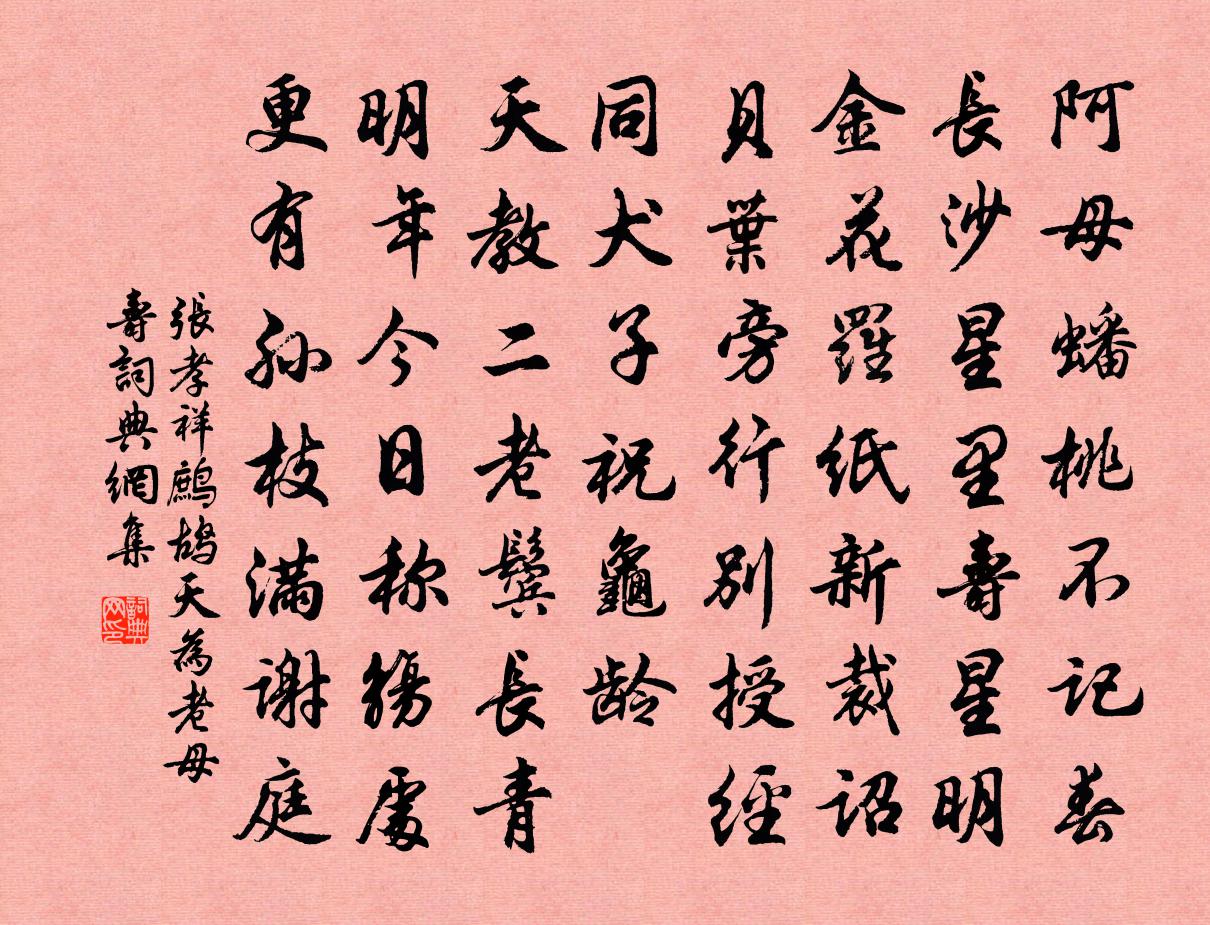 張孝祥鷓鴣天(為老母壽)書法作品欣賞