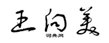 曾慶福王向美草書個性簽名怎么寫