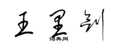 梁錦英王里劍草書個性簽名怎么寫