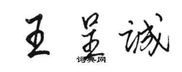 駱恆光王呈誠行書個性簽名怎么寫