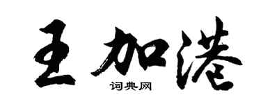 胡問遂王加港行書個性簽名怎么寫
