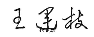 駱恆光王運枝草書個性簽名怎么寫