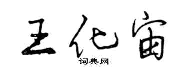 曾慶福王化宙行書個性簽名怎么寫