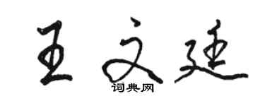 駱恆光王文廷行書個性簽名怎么寫