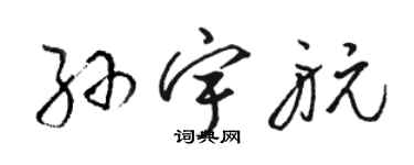 駱恆光孫宇航草書個性簽名怎么寫