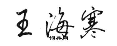 駱恆光王海寒行書個性簽名怎么寫