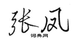 駱恆光張鳳行書個性簽名怎么寫