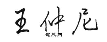 駱恆光王仲尼行書個性簽名怎么寫