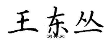 丁謙王東叢楷書個性簽名怎么寫