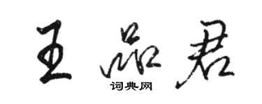 駱恆光王品君行書個性簽名怎么寫