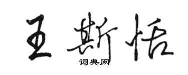 駱恆光王斯恬行書個性簽名怎么寫