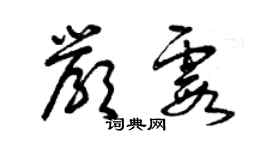 曾慶福嚴霞草書個性簽名怎么寫