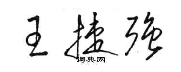 駱恆光王捷強草書個性簽名怎么寫