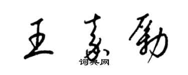 梁錦英王嘉勵草書個性簽名怎么寫