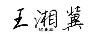 王正良王湘冀行書個性簽名怎么寫