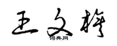 曾慶福王文旗草書個性簽名怎么寫