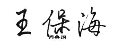 駱恆光王保海行書個性簽名怎么寫